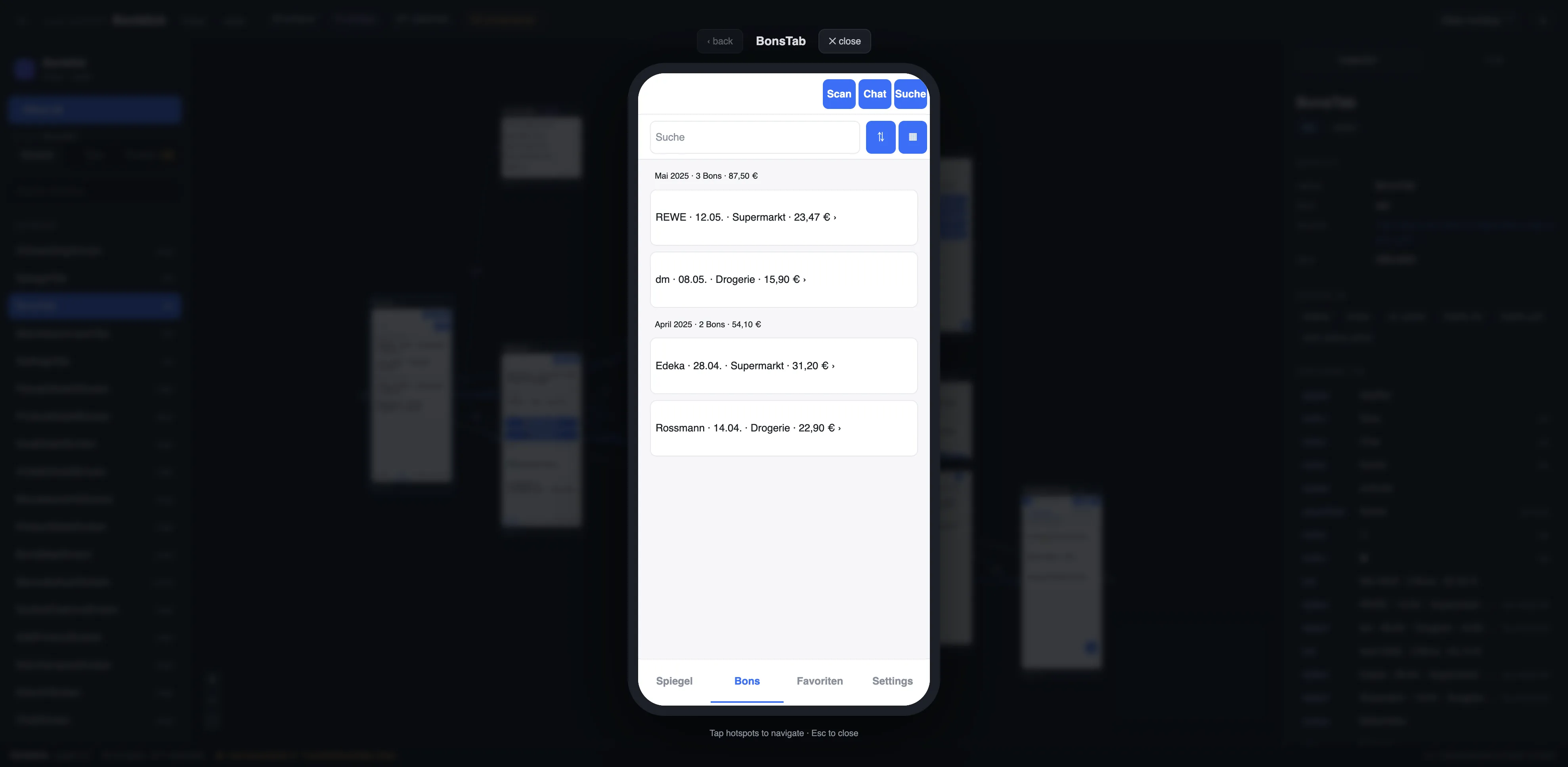 UIUX Expert — double-click a screen to play it as a clickable synthetic mockup